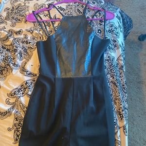 MISSGUIDED black faux leather jumpsuit